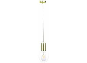 5056013666936 - Keter Lighting - 1621 Verre Dome Pendelleuchte Gold 15cm 1x E27