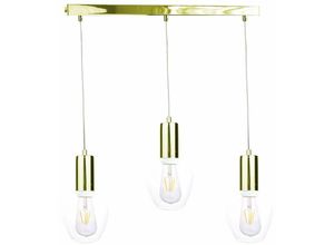 5056013666950 - Keter Lighting - 1623 Verre Bar Pendel-Deckenleuchte Gold 60cm 3x E27