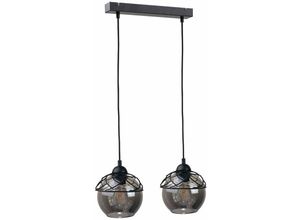 5056013666981 - Keter Lighting - 1515 Mera Bar Pendel-Deckenleuchte Schwarz 50cm 2x E27