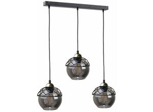 5056013667100 - 1532 Mera Bar Pendel-Deckenleuchte Schwarz 60cm 3x E27 - Keter Lighting