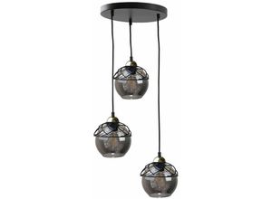 5056013667117 - Keter Lighting - 1533 Mera Cluster Pendel-Deckenleuchte Schwarz 30cm 3x E27