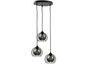 5056013667216 - Keter Lighting - 1475 Solo Cluster Pendel-Deckenleuchte Schwarz 30cm 3x E27