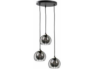 5056013667315 - Keter Lighting - 1487 Solo Cluster Pendel-Deckenleuchte Schwarz 30cm 3x E27