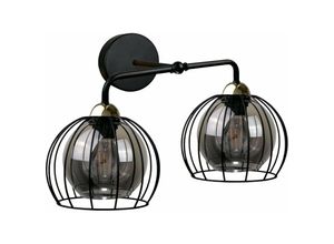 5056013667339 - Keter Lighting - 1490 Solo Wandleuchte Schwarz 25cm 2x E27