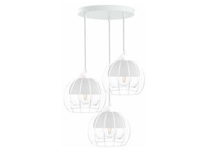 5056013667414 - Keter Lighting - 1499 Solo Cluster Pendelleuchte Weiß 30cm 3x E27