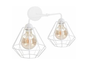 5056013667575 - Keter Lighting - 1413 Foskal Wandleuchte Weiß 24cm 2x E27