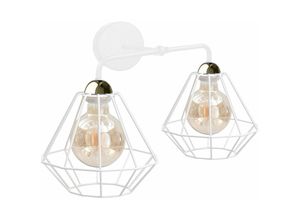 5056013667605 - Keter Lighting - 1416 Foskal Wandleuchte Weiß 24cm 2x E27