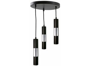 5056013667742 - Keter Lighting - 1262 Magnum Cluster Pendelleuchte Schwarz Silber 30cm 3x GU10