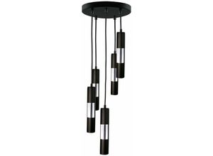 5056013667759 - 1263 Magnum Cluster Pendelleuchte Schwarz Silber 30cm 5x GU10 - Keter Lighting