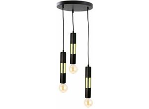 5056013667797 - Keter Lighting - 1267 Magnum Cluster Pendel-Deckenleuchte Schwarz Gold 30cm 3x E27 5056013667797 - Keter Lighting - 1267 Magnum Cluster Pendel-Deckenleuchte Schwarz Gold 30cm 3x E27