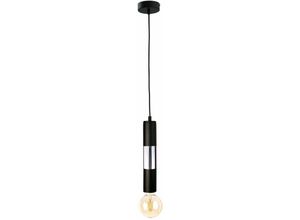 5056013667810 - Keter Lighting - 1269 Magnum Slim Pendel-Deckenleuchte Schwarz Chrom 10cm 1x E27