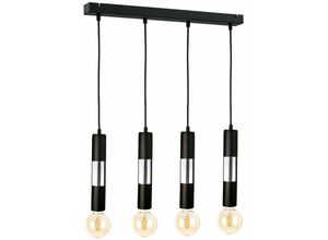 5056013667827 - Keter Lighting - 1270 Magnum Bar Pendel-Deckenleuchte Schwarz Chrom 60cm 4x E27