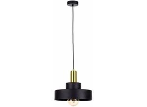 5056013667957 - Keter Lighting - 895 Giza Dome Pendelleuchte Schwarz Gold 30cm 1x E27