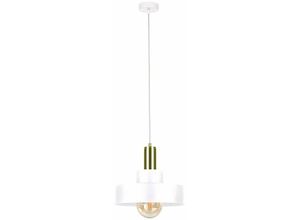 5056013667971 - Keter Lighting - 897 Giza Dome Pendelleuchte Weiß Gold 30cm 1x E27