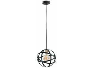 5056013668244 - Keter Lighting - 184 Pola Kugelpendel-Deckenleuchte Schwarz Gold 30cm 1x E27