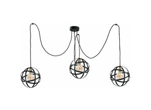 5056013668275 - Keter Lighting - 193 Pola Cluster Pendel-Deckenleuchte Schwarz Gold 3x E27