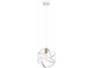 5056013668329 - Keter Lighting - 1108 Pola Kugelpendel-Deckenleuchte Weiß Gold 30cm 1x E27