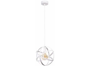 5056013668367 - Keter Lighting - 1104 Pola Kugelpendel-Deckenleuchte Weiß 30cm 1x E27