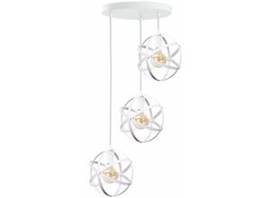 5056013668374 - Keter Lighting - 1105 Pola Cluster Pendel-Deckenleuchte Weiß 35cm 3x E27