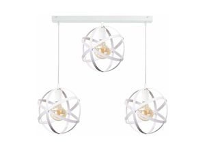 5056013668381 - Keter Lighting - 1106 Pola Bar Pendelleuchte Weiß 65cm 3x E27