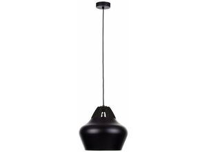 5056013668732 - Keter Lighting - 159 Negro Dome Pendelleuchte Holz Schwarz 29cm 1x E27