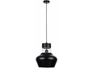 5056013668824 - Keter Lighting - 906 Moyo Dome Pendel-Deckenleuchte Mattschwarz 29cm 1x E27