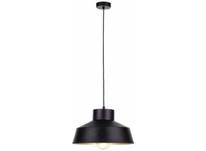 5056013668855 - Keter Lighting - 155 Moon Dome Pendelleuchte Schwarz Gold 34cm 1x E27