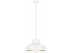 5056013668879 - Keter Lighting - 157 Moon Dome Pendelleuchte Weiß Gold 34cm 1x E27