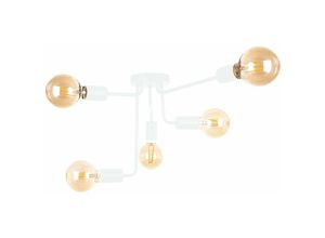 5056013668923 - Keter Lighting - 1155 Nixon Multi Arm Semi Flush Deckenleuchte Weiß 50cm 5x E27