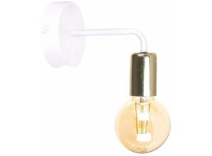 5056013668992 - Keter Lighting - 1162 Nixon Wandleuchte Weiß Gold 16cm 1x E27