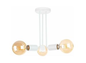 5056013669104 - Keter Lighting - 1173 Venna Multi Arm Halbbündige Deckenleuchte Weiß 25cm 3x E27