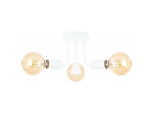 5056013669227 - Keter Lighting - 1185 Luna Multi Arm Halbbündige Deckenleuchte Weiß 25cm 3x E27