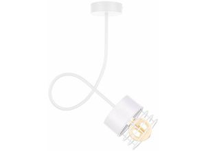 5056013669333 - Keter Lighting - 1115 Atollo Slim Pendelleuchte Weiß 25cm 1x E27