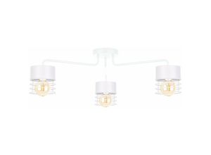 5056013669357 - Keter Lighting - 1117 Atollo Multi Arm Semi Flush Deckenleuchte Weiß 70cm 3x E27