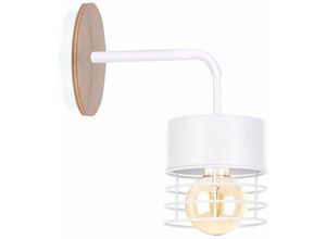 5056013669395 - Keter Lighting - 1125 Casa Wandleuchte Weiß Holz 12cm 1x E27