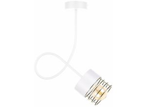 5056013669432 - Keter Lighting - 1129 Royal Slim Pendelleuchte Weiß Gold 25cm 1x E27