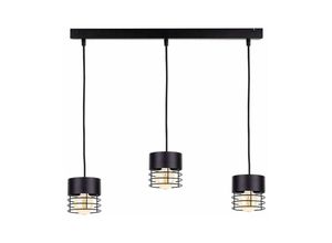 5056013669494 - 1144 Elle Bar Pendel-Deckenleuchte Schwarz 60cm 3x E27 - Keter Lighting