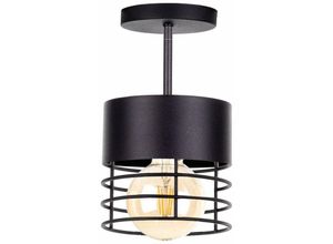 5056013669517 - Keter Lighting - 1137 Elle Zylindrische Deckenleuchte Schwarz 12cm 1x E27