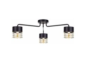 5056013669630 - Keter Lighting - 1153 Royal Multi Arm Semi Flush Deckenleuchte Gold 12cm 3x E27