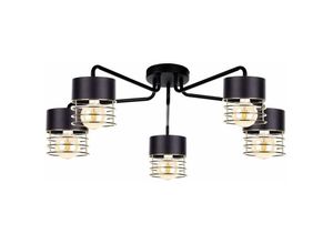 5056013669647 - Keter Lighting - 1154 Royal Multi Arm Semi Flush Deckenleuchte Gold 70cm 5x E27