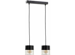 5056013669661 - 860 Royal Bar Pendelleuchte Schwarz 50cm 2x E27 - Keter Lighting