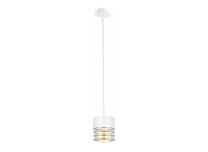 5056013669692 - Keter Lighting - 1133 Royal Slim Pendelleuchte Weiß Gold 12cm 1x E27