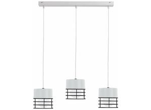 5056013669760 - 783 Ohio Bar Pendelleuchte Weiß Schwarz 60cm 3x E27 - Keter Lighting