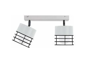 5056013669791 - Keter Lighting - 784 Ohio Deckenstrahler Bar Weiß Schwarz 50cm 2x E27