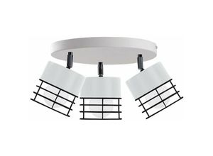 5056013669807 - Keter Lighting - 782 Ohio Deckenstrahler Cluster Weiß Schwarz 32cm 3x E27