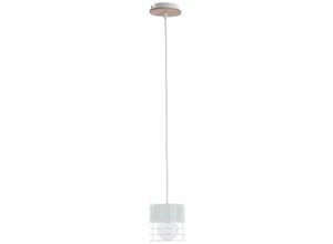 5056013669906 - Keter Lighting - 793 Casa Slim Pendelleuchte Weiß Holz 12cm 1x E27