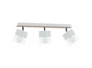 5056013669937 - Keter Lighting - 791 Casa Deckenstrahler Bar Weiß Holz 60cm 3x E27