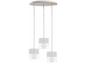 5056013669951 - Keter Lighting - 991 Casa Cluster Pendelleuchte Weiß Holz 32cm 3x E27