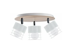 5056013669968 - Keter Lighting - 790 Casa Deckenstrahler Cluster Weiß Holz 32cm 3x E27