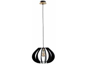 5056013670223 - 619 Gemma Wire Frame Pendel-Deckenleuchte Schwarz Gold 445 cm 1x E27 - Keter Lighting